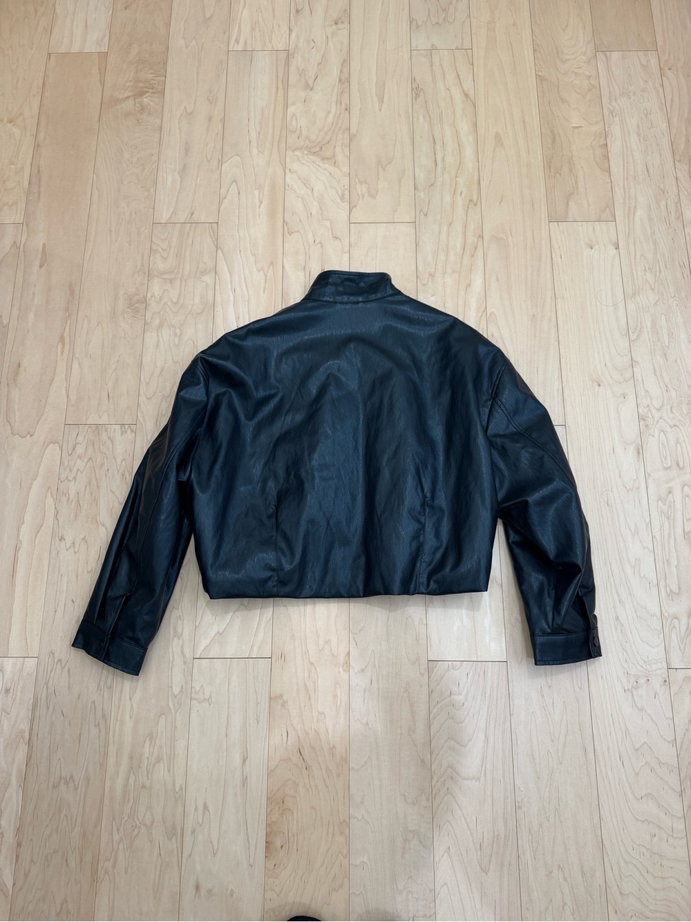 Zara funnel neck leather jacket - Picture 2 of 2